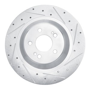 Mercedes-Benz S400 Brake Rotor (1) - Rear Right - R1 Concepts - Drilled & Slotted - Silver - `14-`21